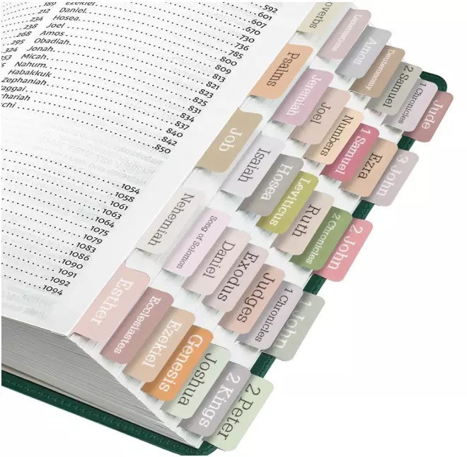 Laminated Bible Tabs,75 Tabs,Laminated Index Tabs for Women and Boho