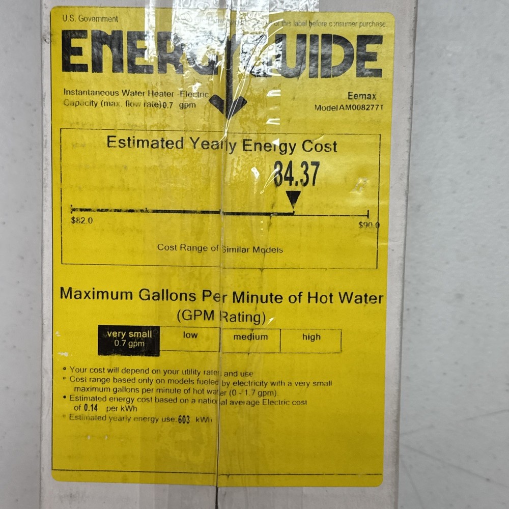 Eemax Am008277t 277Vac, Commercial Electric Tankless Water Heater, Undersink
