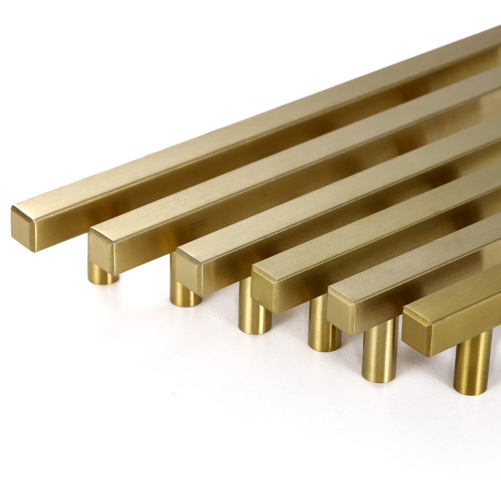 Gold Brushed Satin Brass Stainless Steel Bar Pulls Kitchen Cabinet Handles Knobs
