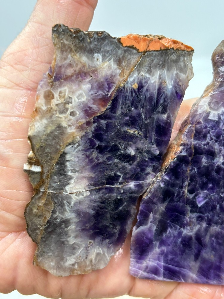 Deep Purple Chevron Amethyst Slabs Cabbing Lapidary Combo Ship Avail