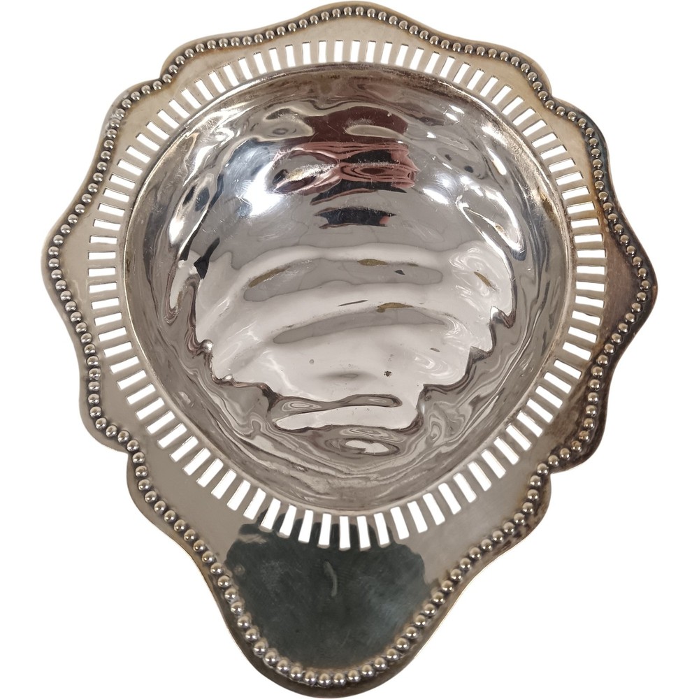 Antique EPNS Silver Plated Decorative Dish Beaded Edge Footed Design - Preloved