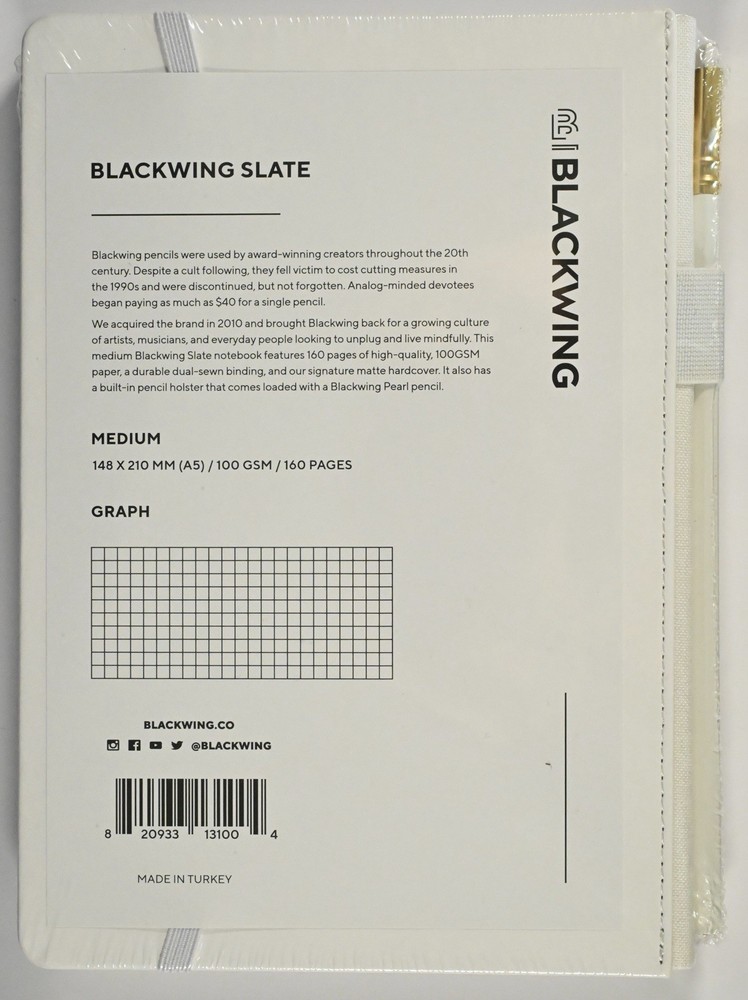 BLACKWING Slate Notebook White Med A5 Graph + STEEL + GET SOMETHING REALLY NICE