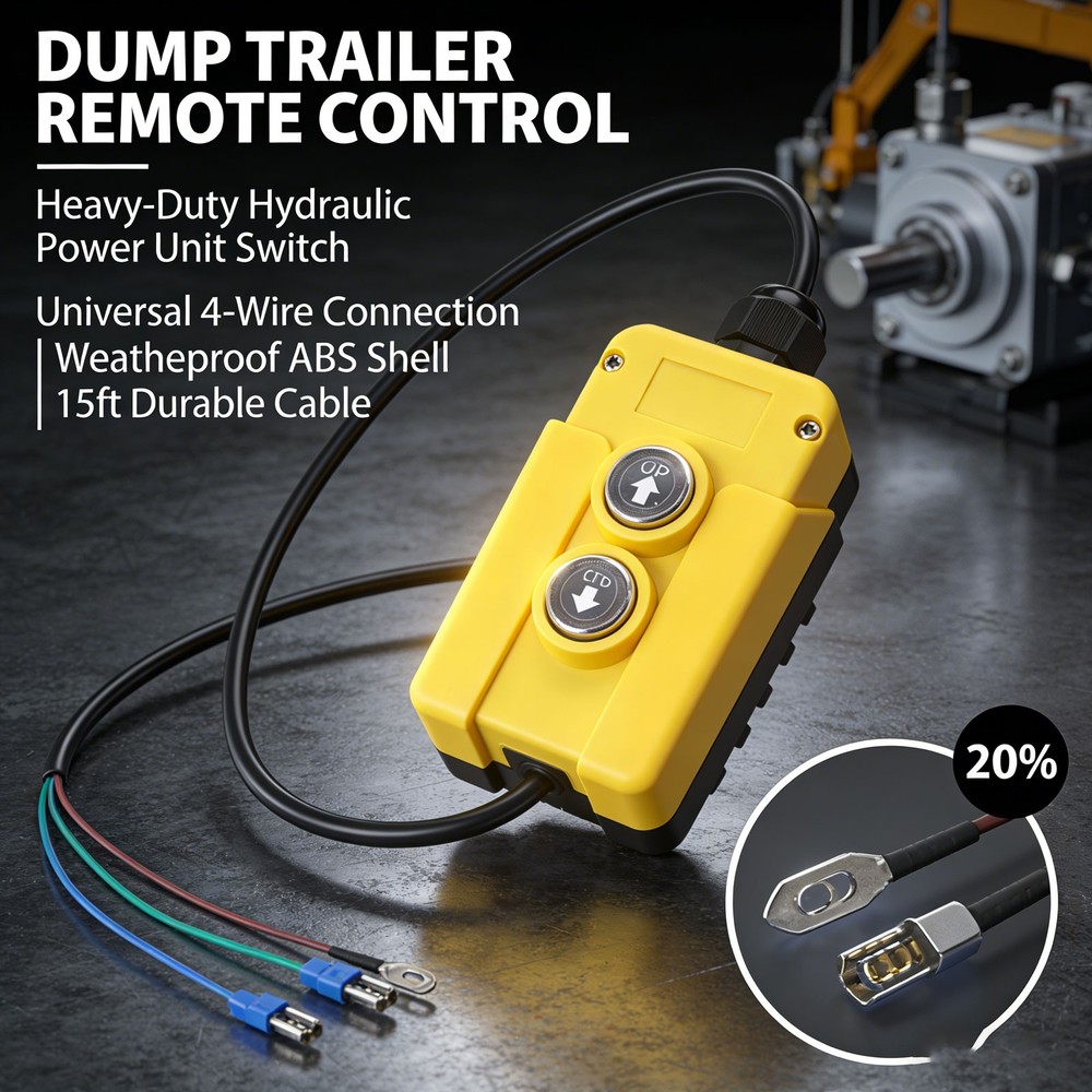 KTI Two Button Pendant Hydraulic Dump Trailer Controller - Power UP & DOWN
