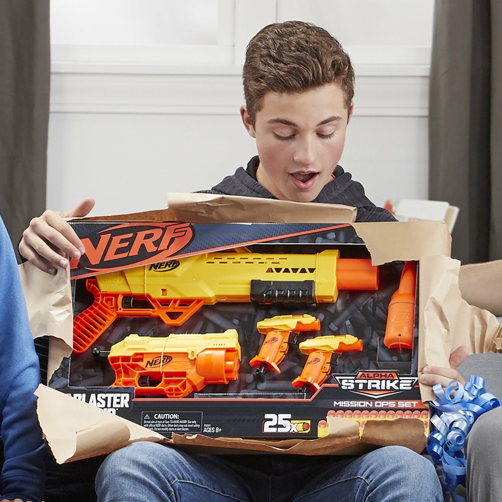 Nerf Alpha Strike Mission Ops Set, 4 Blasters, 2 Half-Targets, 25 Nerf Darts Set