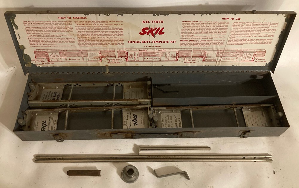 Vintage ￼Skill hinge-butt template kit, Model 17070