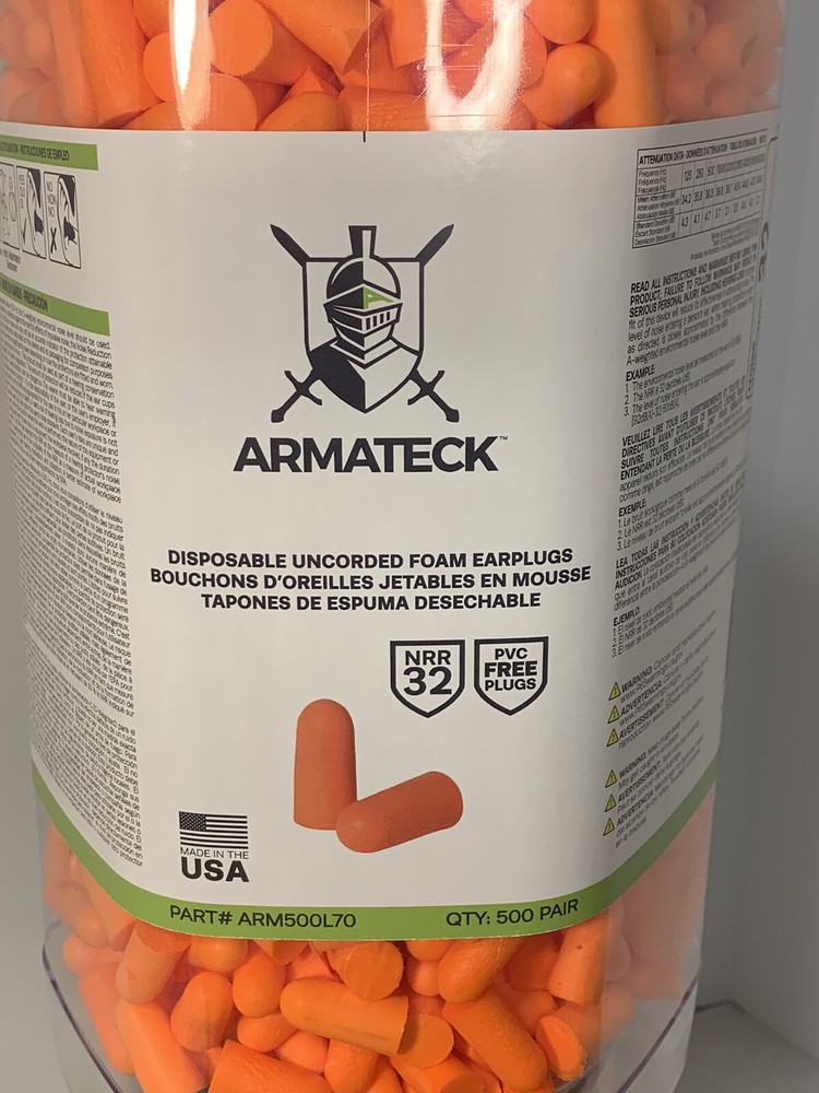 Armateck Disposal Uncorded Ear Plugs 500 Pairs