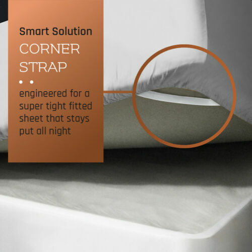 21” Extra Deep Pocket Ultra Soft Fitted Sheet with Corner Straps, Queen - Silver