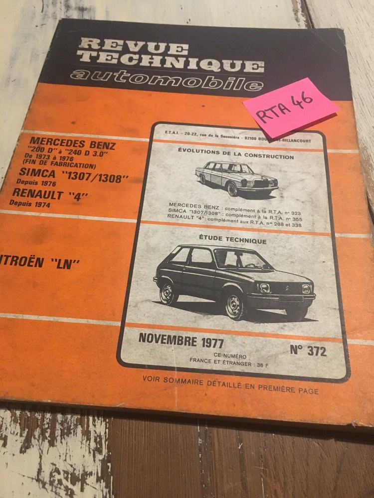 Review Automotive Engineering Citroën LN, Evolution Mercedes 200D - 240D Renault
