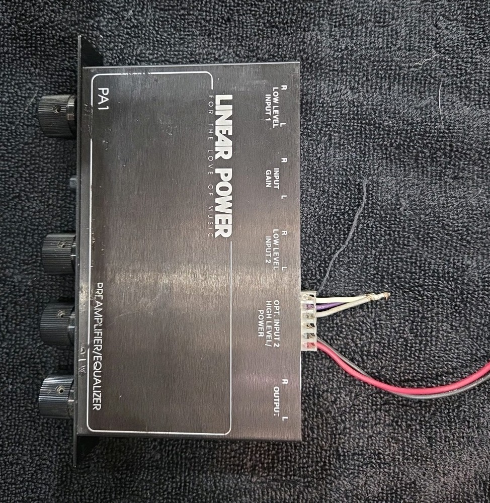 LINEAR POWER  PA1 PREAMPLIFIER / EQUALIZER DUAL SOURCE TREBLE MID BASS USED
