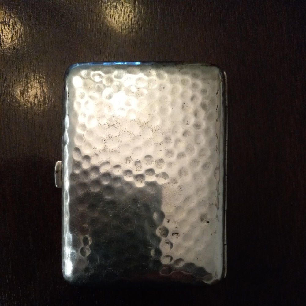 .800 Silver Cigarette Case with import stamp From Prague.Circa 1891-1901