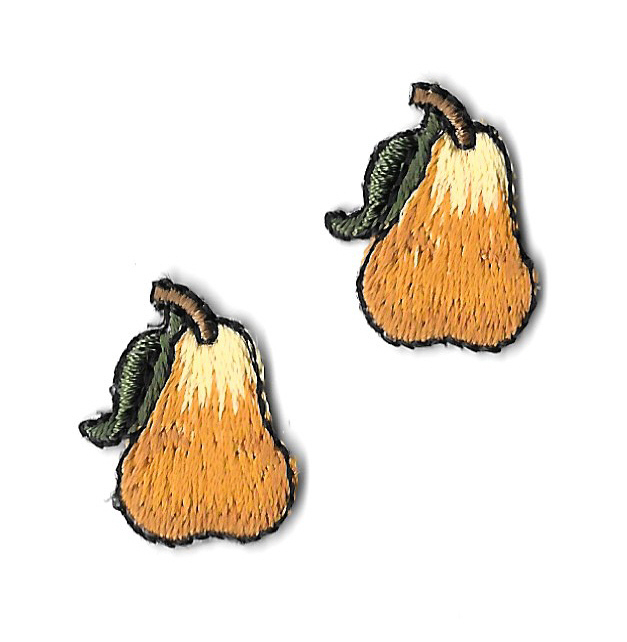(Two-2) Pear - Pears - Fruit - Fully Embroidered Iron On Applique Patches