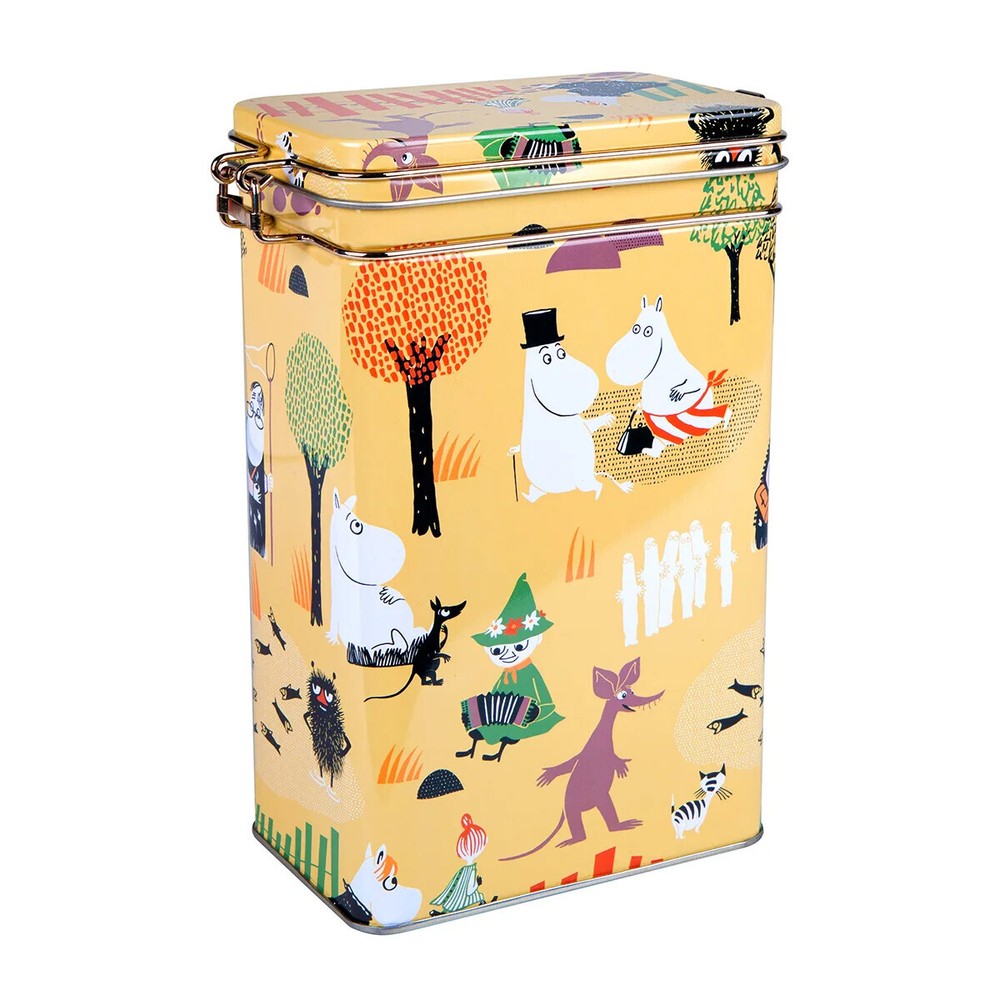 Moomin Coffee Tea Tin Box Forest Walk Yellow