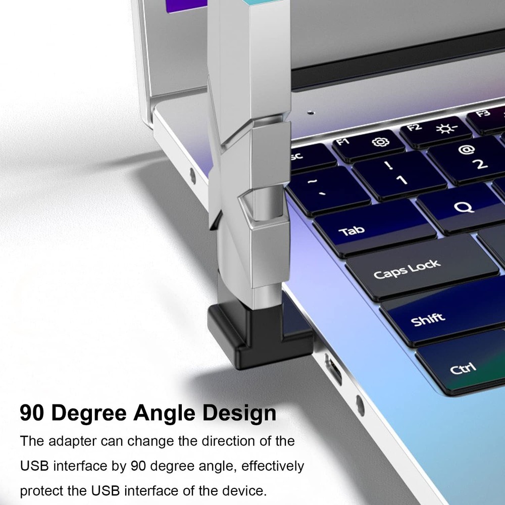 90 Degree USB 3.0 Adapter (4 Pack), Vertical Up and Down Angle, Horizontal Le...