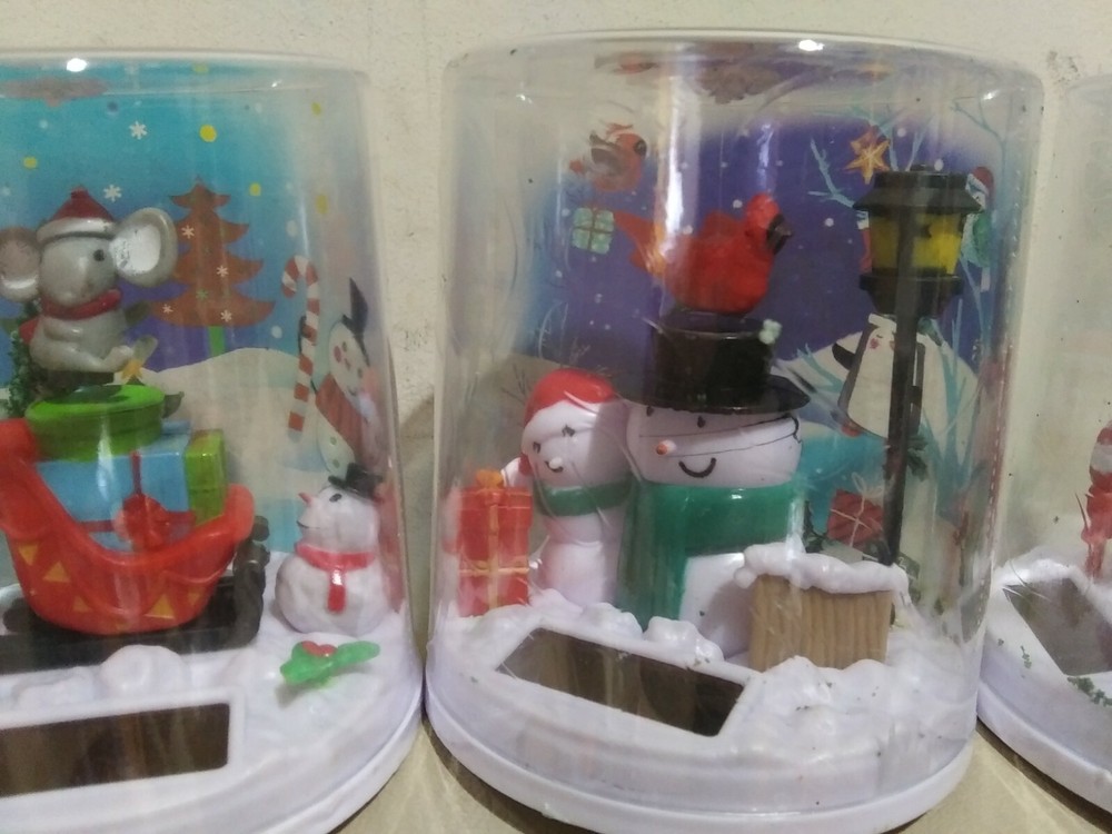 3 x new Solar Powered Cardinal Bird , penguin & elephant
