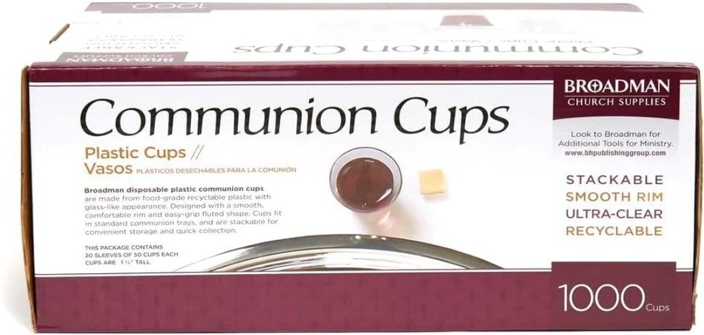 Scratch-Resistant Disposable Communion Cups - Clear Plastic, 1000 Count