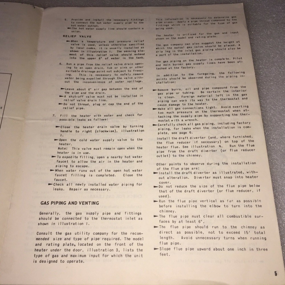 VINTAGE 1964 SEARS 600 GAS WATER HEATER INSTRUCTIONS & PARTS MANUAL #150.36231