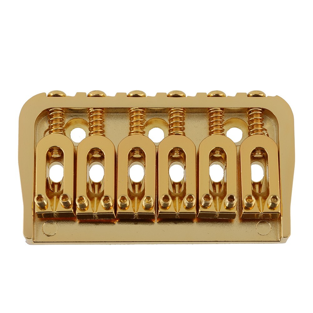 6 String Guitar Fixed Bridge for 6 String Strat Tele Style Guitar Gold
