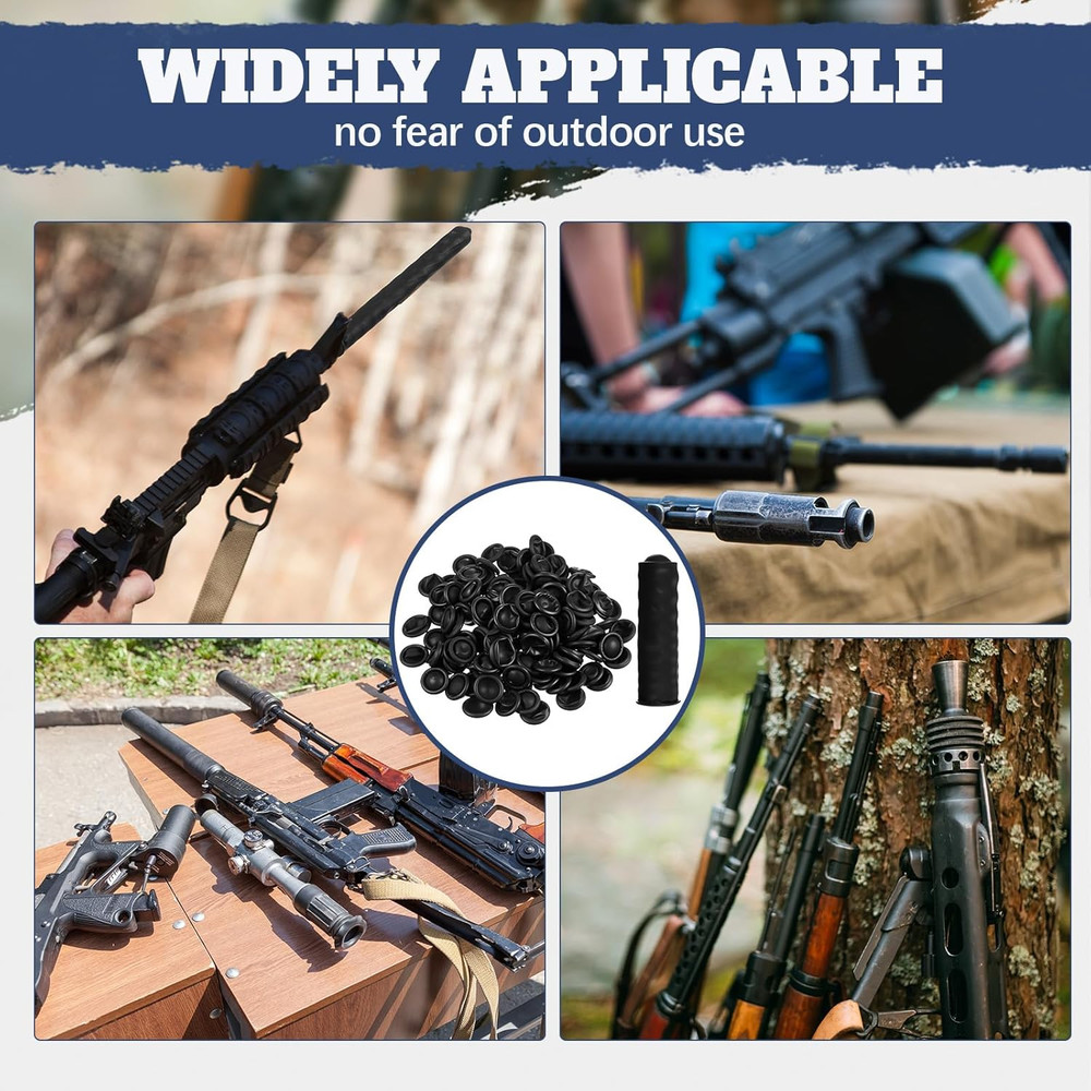 200 Pcs Muzzleloader Accessories Rifle Muzzle Cover - Black Barrel Dust Protecto