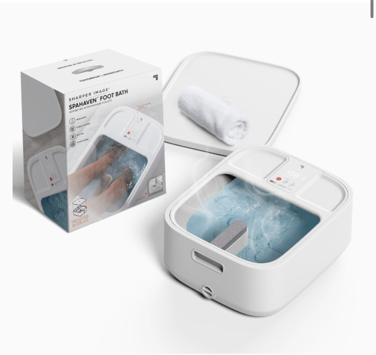 Sharper Image Spahaven Foot Bath Heated Spa With Massage Rollers
