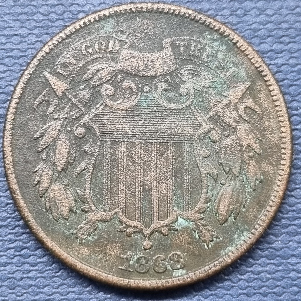 1868 Two Cent Piece 2c Better Grade XF Details #61807