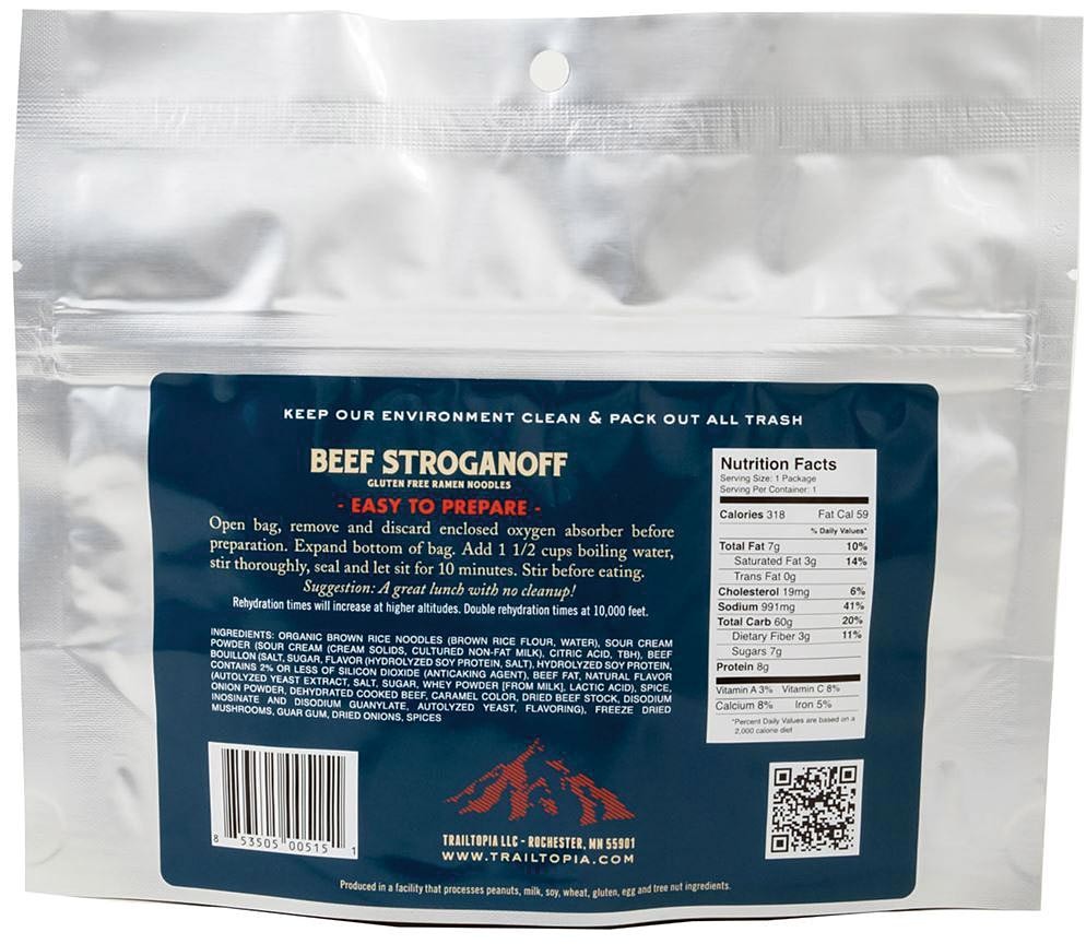 Trailtopia Gluten-Free Beef Stroganoff Ramen | Portable, Trail-Ready