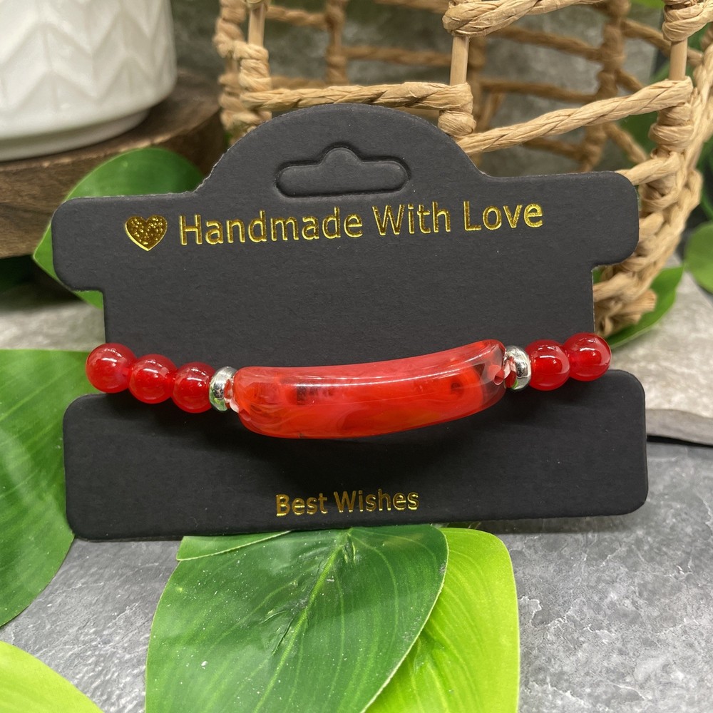 Handmade Bead Stackable 6.5” Plus Stretch Bracelet Bar New Free Ship B8570