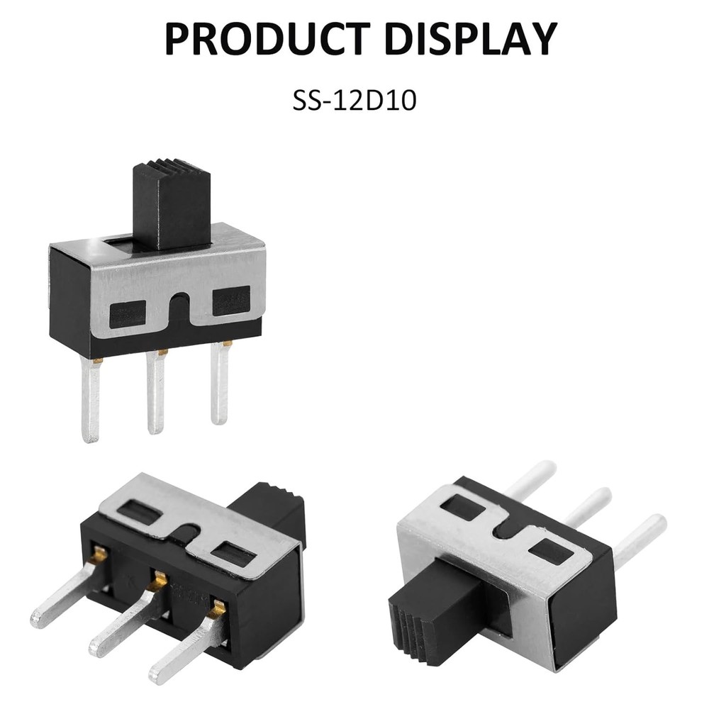 Durable 2 Position Micro Slide Switch - SPDT Panel Mount, Rated, 20 Pack