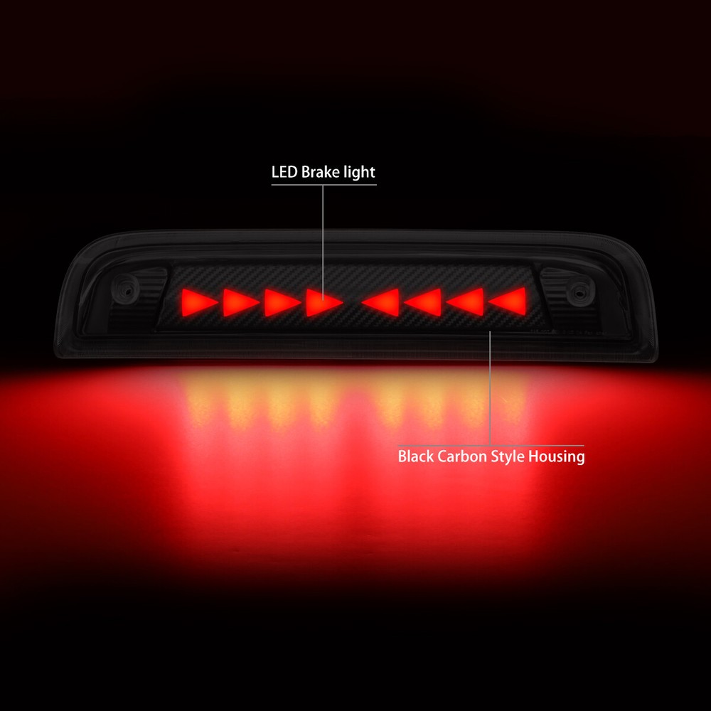 Carbon {Sequential Triangle LED} 3rd Brake Light for Silverado GMC Sierra 14-20