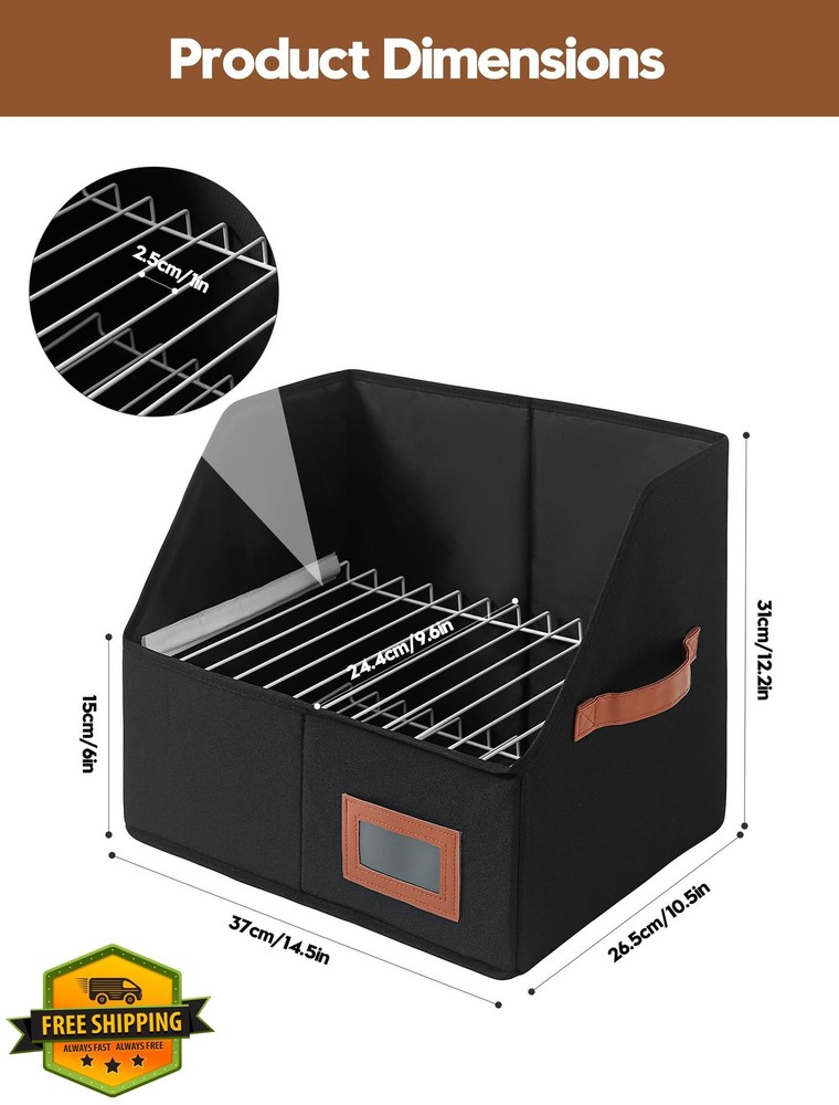 Qozary Clipboard Holder Organizer 2 Pack Foldable Basket
