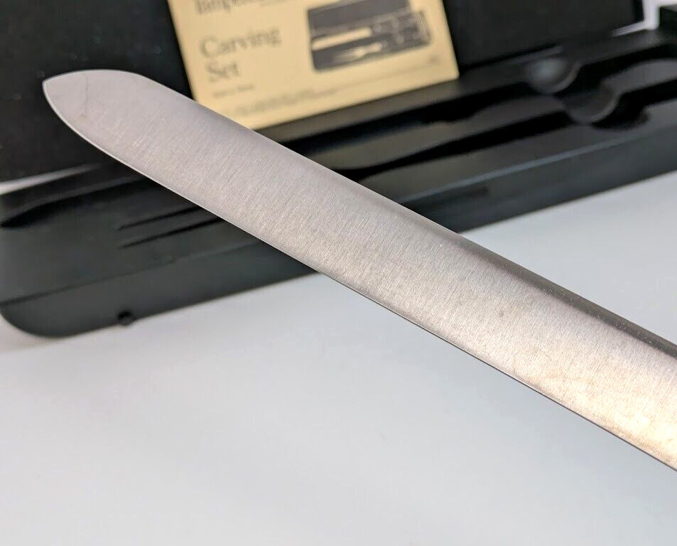 Pampered Chef 1041 Carving Set Knife Fork Sharpening Case Vintage Pristine