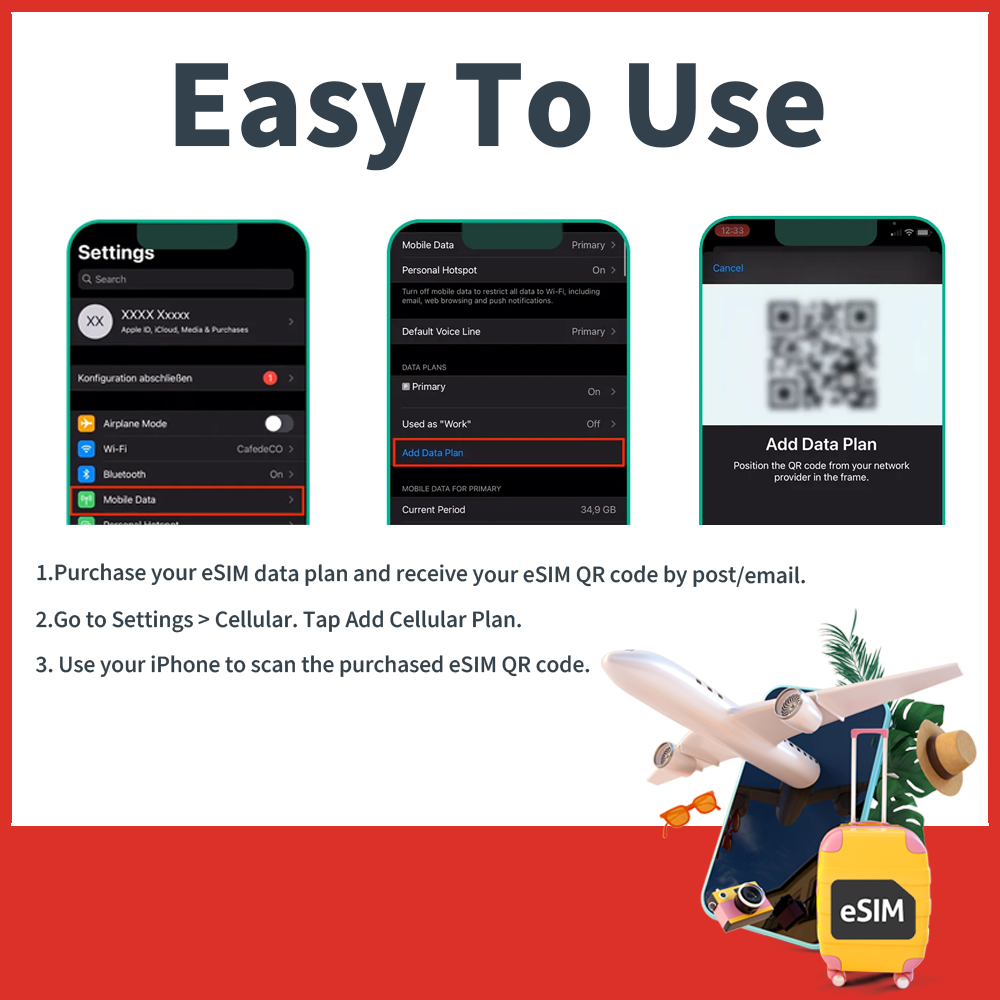 [eSIM] Malaysia esim Travel e-SIM Card DATA eSIM QR Code Unlimited data 🛜