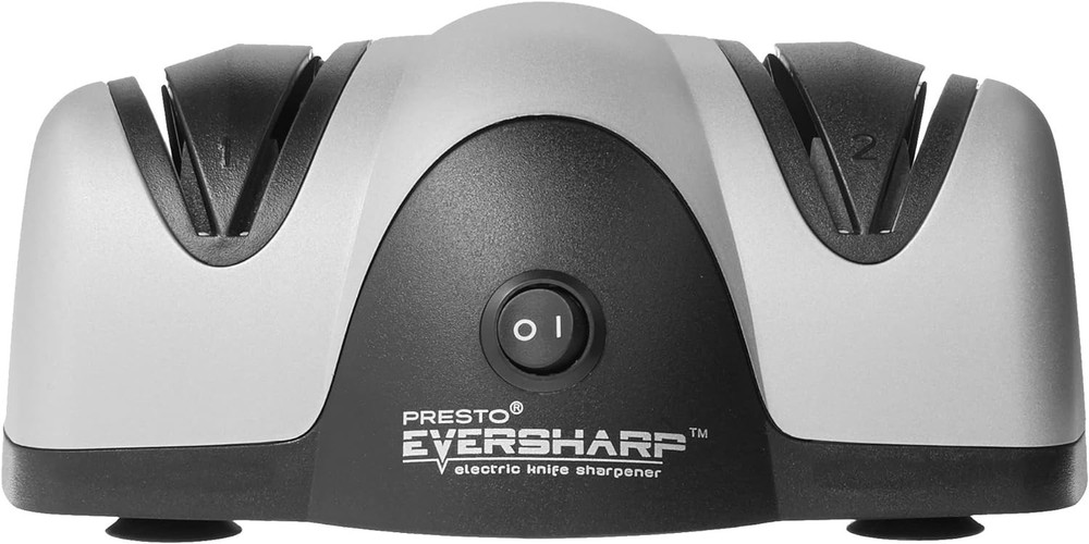 08800 EverSharp Electric Knife Sharpener, 2-Stage System, Silver/Black