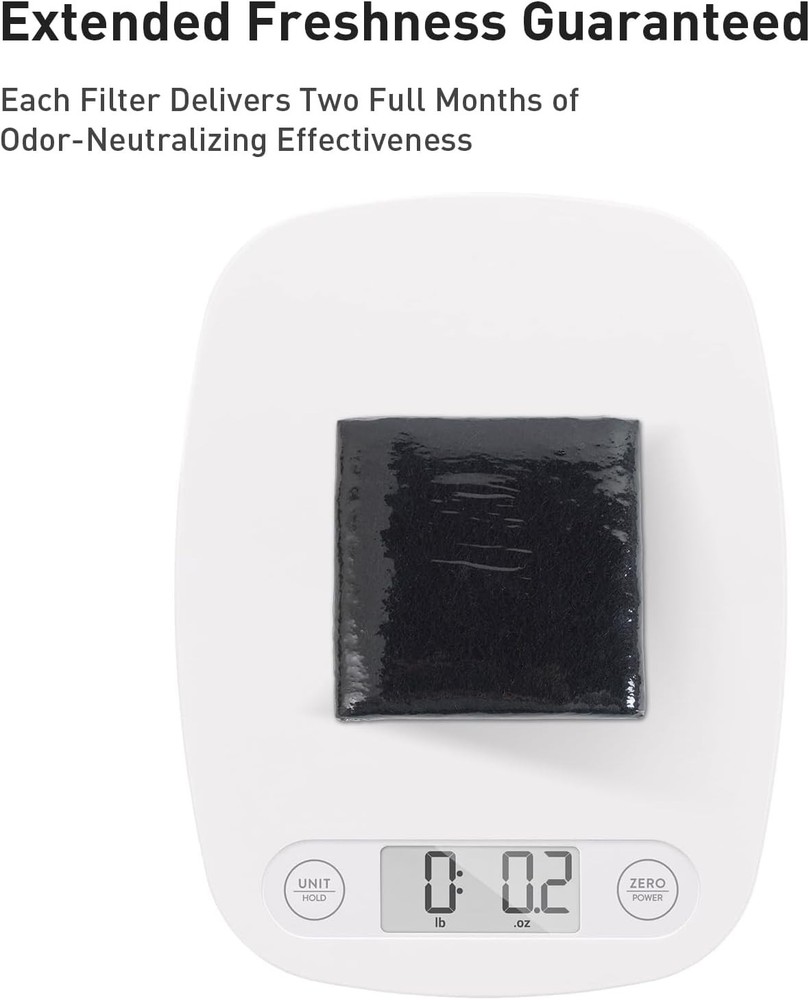 EKO Trash Can Odor Filter Refills for and Refill Pack, Black