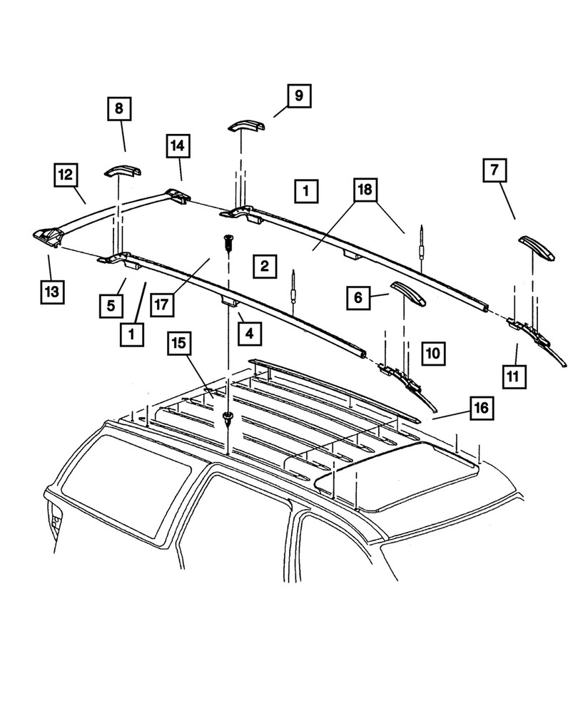 Genuine Mopar Side Rail Cap Rear Right 55136576AA