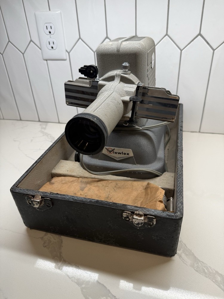 Viewlex V-27 Motor Fan Cooled Projector W/ Case - Read Description