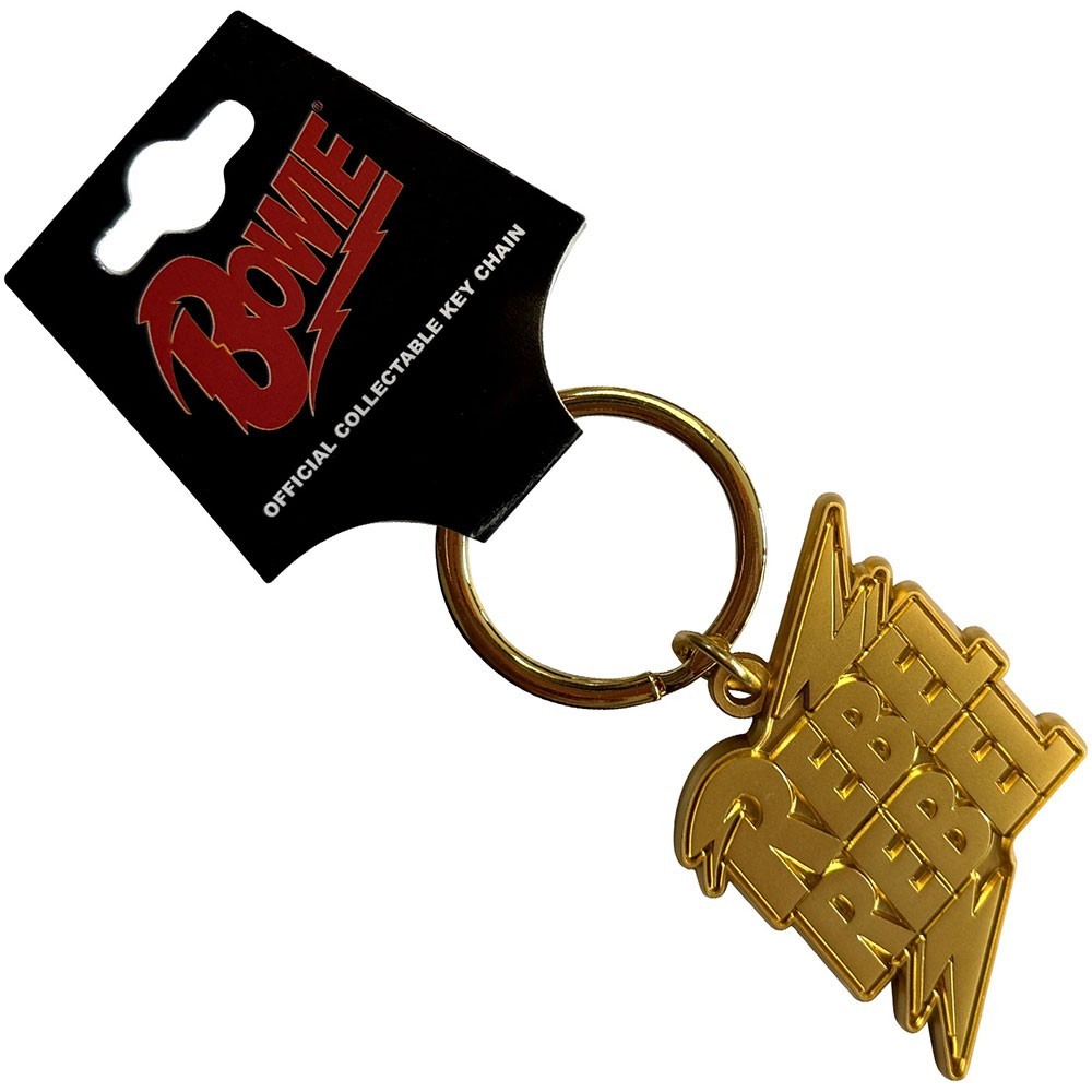 DAVID BOWIE keyring GOLD REBEL