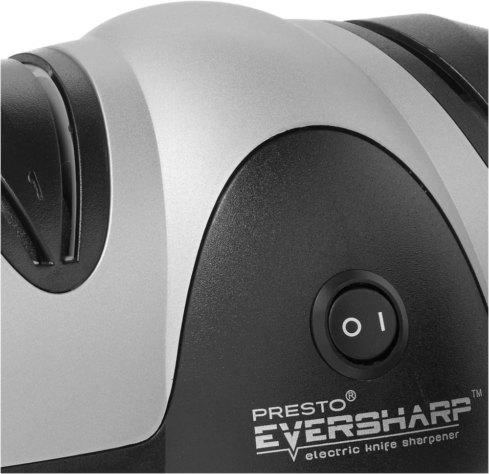 08800 EverSharp Electric Knife Sharpener, 2-Stage System, Silver/Black