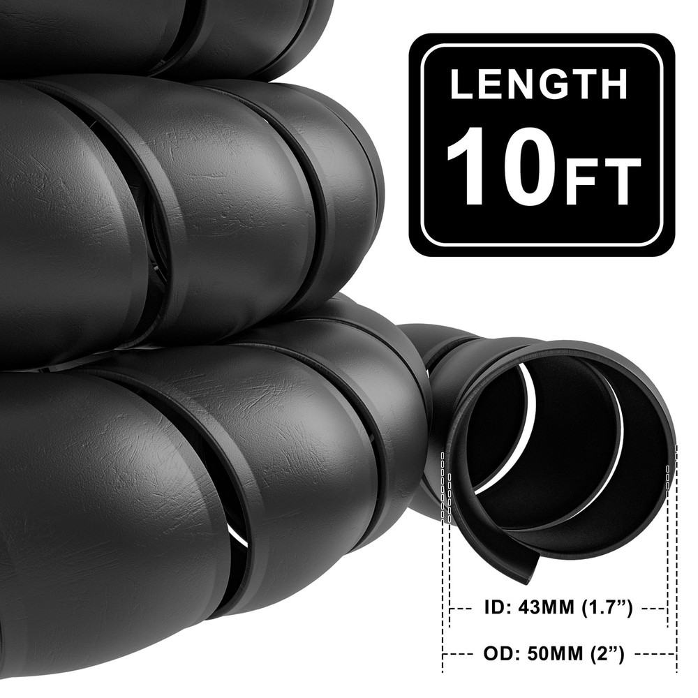ANCIMOON Hydraulic Hose Protector 2" OD 10' Spiral Wrap
