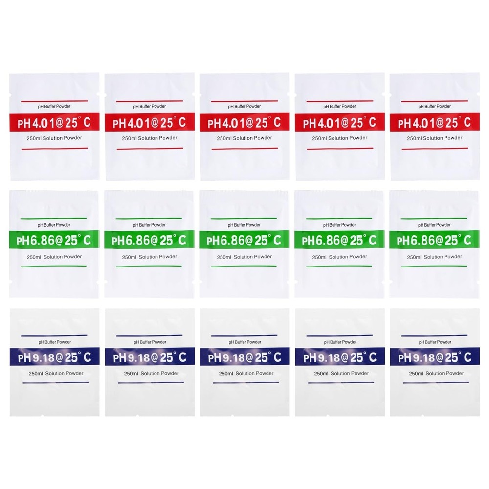 Nynelly 15 Pack pH Meter Buffer Solution Powder 6.86, 4.01, 9.18 for...