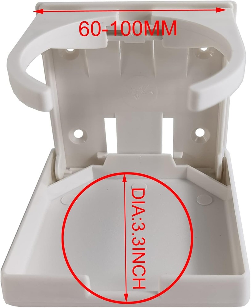 RONYOUNG 2PCS Adjustable Folding Drink Holder with Screws/Adjustable White