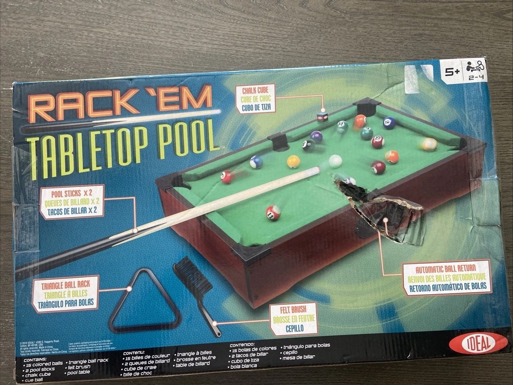 Ideal Rack 'Em Tabletop Pool game set