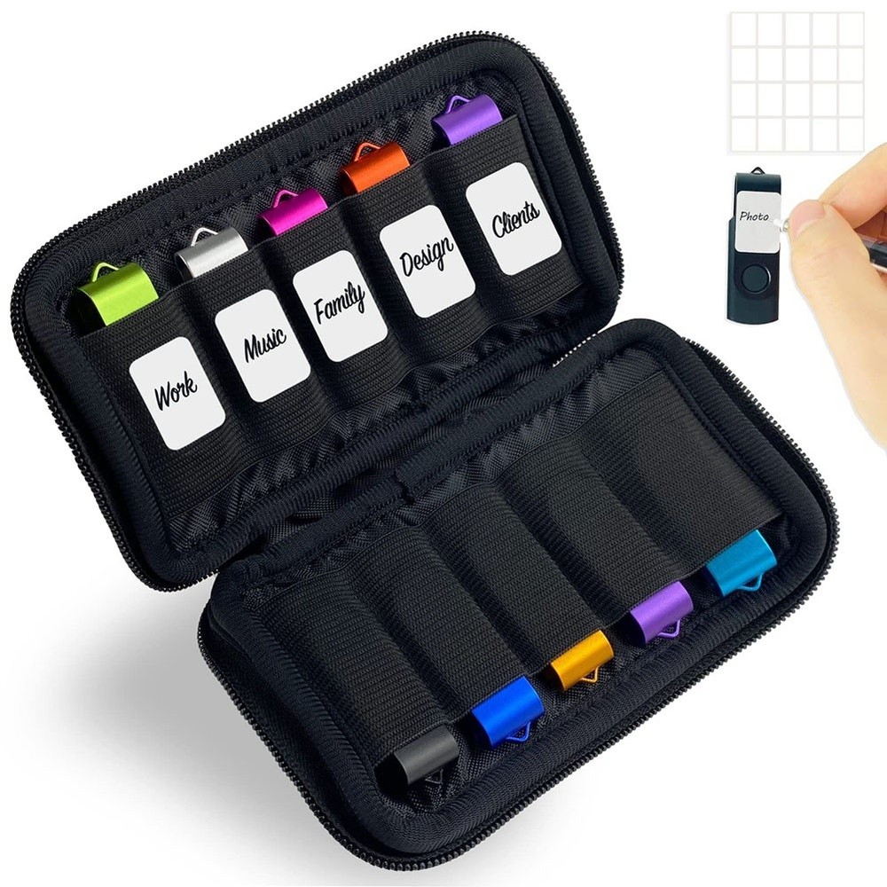 Flash Drive Storage Case - Dustproof Organizer Box for Thumb Drives and7267