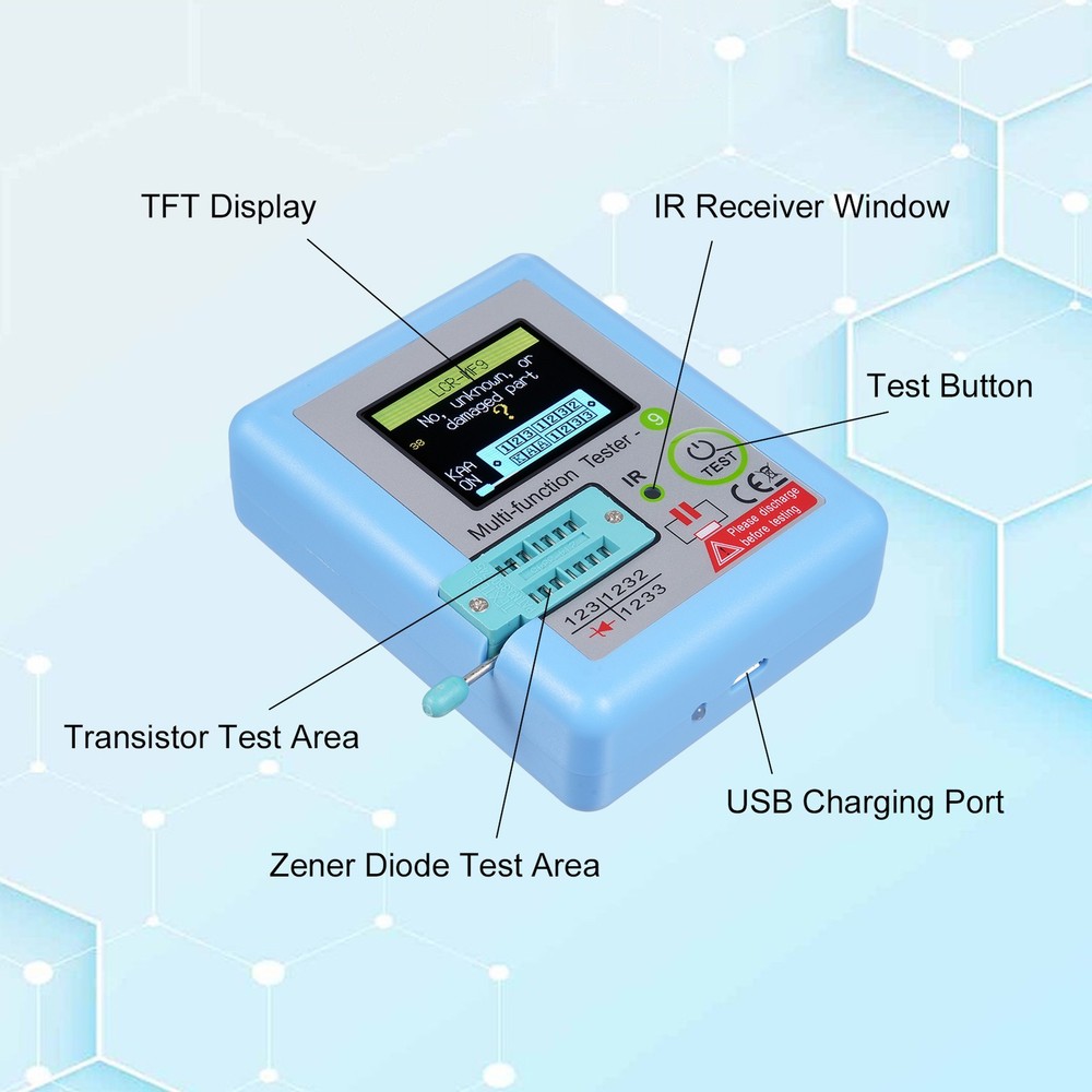 1--MF9 1.8'' TFT LCD Display Multi-meter Transistor Tester Diode Triode