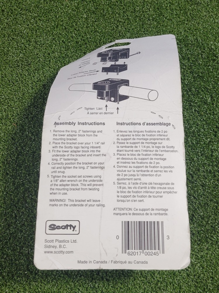 Scotty 245 1 1/4" Round or Square Rail Mount Bracket New
