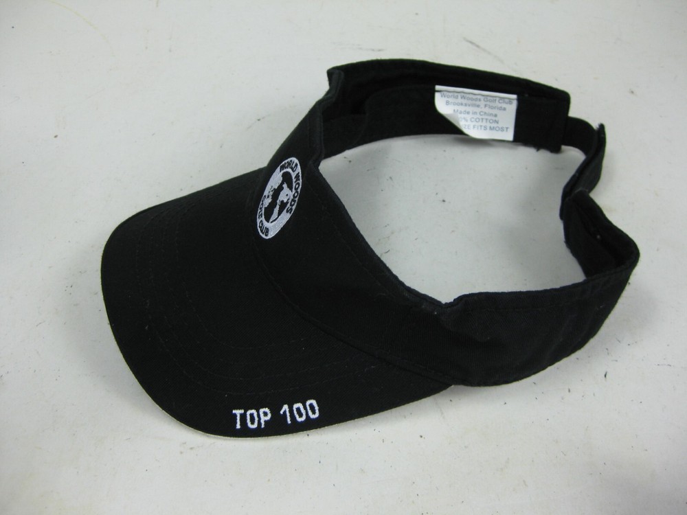 World Woods Golf Course Visor Top 100 black