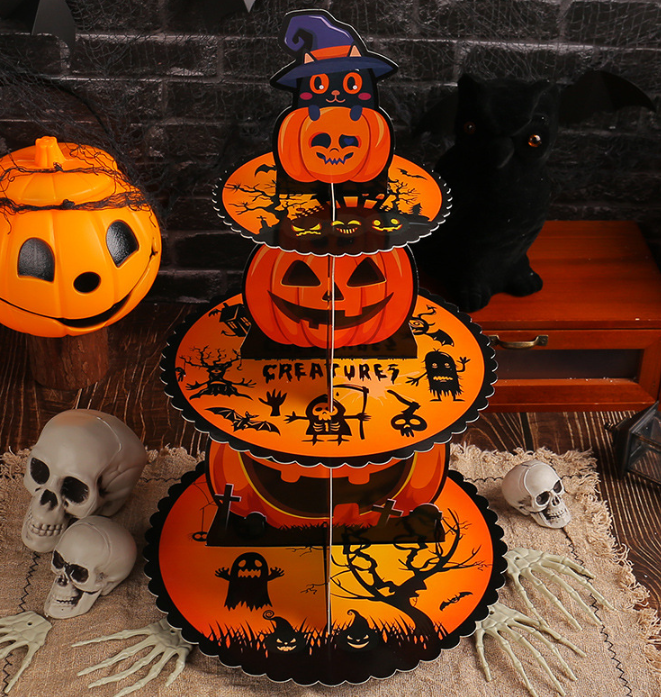 Cake Dessert Display Rack Cake Tower Halloween Celebration Cupcake Stand 3 Layer