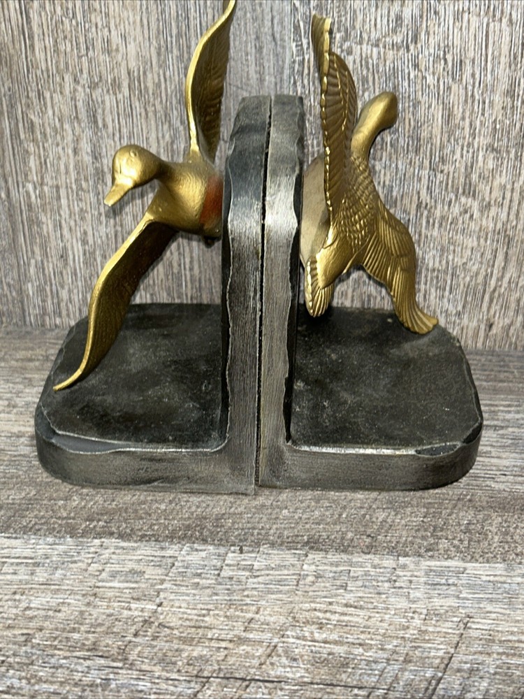Vntg Flying Duck Metal Bookends 1960’s