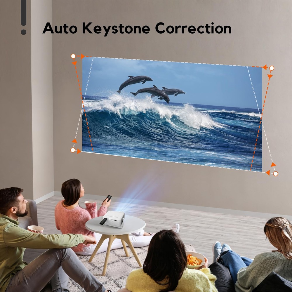 Mini Projector with WiFi and Bluetooth, 2026 Upgraded Projector 1080P Support...