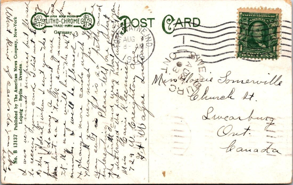 Canada 1908 PostCard - Sweaburg Ont -A02085