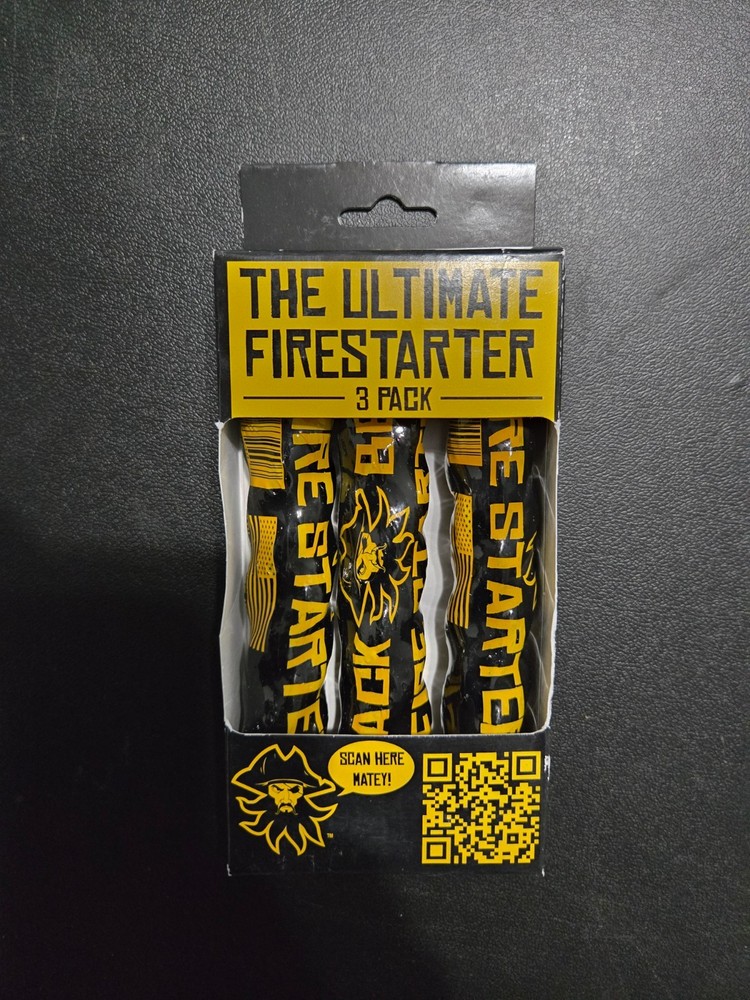 Black Beard Fire Starters 3PACK Fire Rope Black 3 Pack 50+ fires each